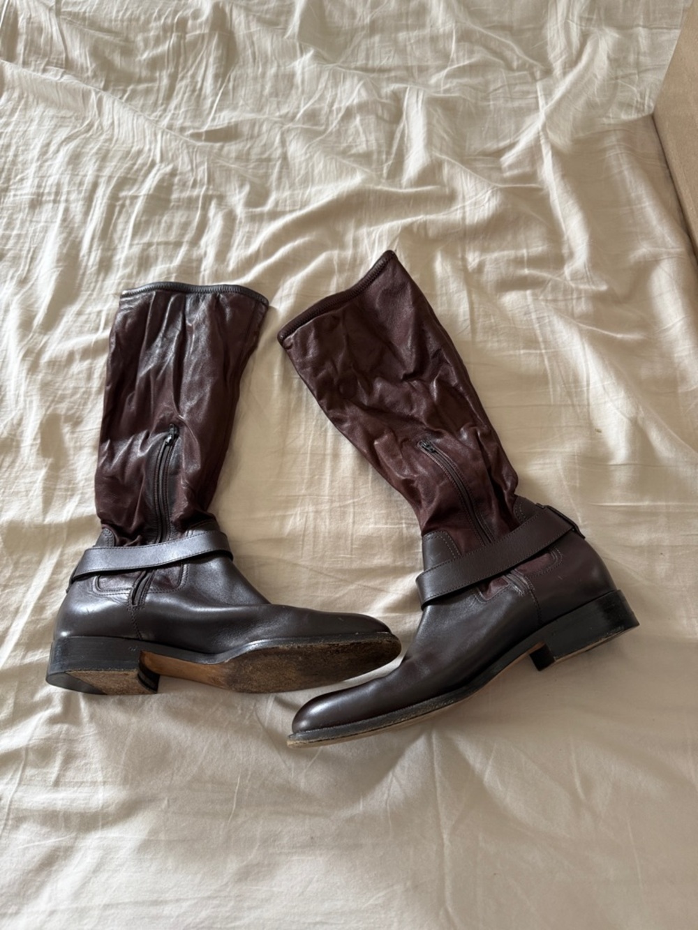 Gucci Brown women’s Leather Riding Boots with Buckle - Picture 3 of 3